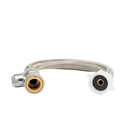 Quickfitting 1/2in Push-to-Connect Straight Valve x 7/8in Ballcock x 12in Length Toilet Connector Hose LF756SR